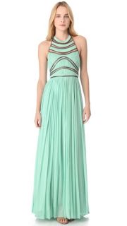 Catherine Deane Nicolette Leather Trim Gown