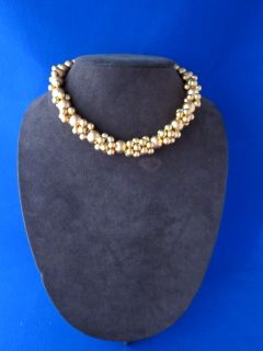 Robert Lee Morris Donna Karan Gold Plated Brass Chunky Caviar Necklace