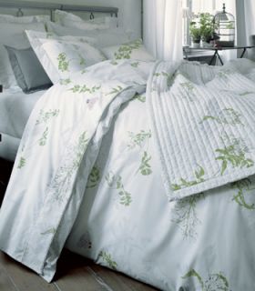 Yves Delorme NEW Jasmin Duvet Cover Green White Floral Butterflies