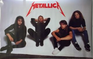 Metallica 23x35 Black Group Poster 1990 Jason Newsted