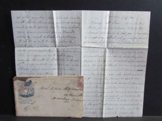 1861 11th Iowa Infantry at Jefferson City Missouri Letter Envelope