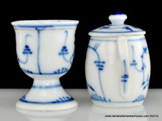 Royal Copenhagen Pattern Egg Cup & Jam Jar Blue Fluted Plain Design