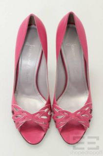 Jean Michel Cazabat Pink Leather Cutout Peep Toe Heels Size 38 5