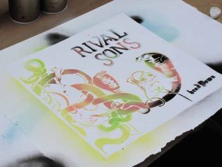 Rival Sons Head Down Stencil Art Created by The Band Orange Vinyl