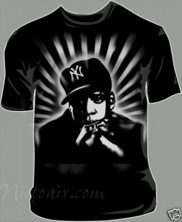 Jay Z Airbrush Stencil Shirt Airbrushed