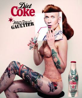 Jean Paul Gaultier Diet Coke Tattoo Aluminium Coca Cola Bottle limited