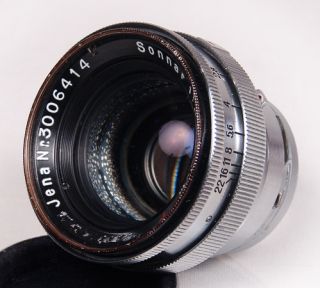 Rare 1947 Carl Zeiss Jena Sonnar f/2 5cm Red T #3006414 for Contax RF