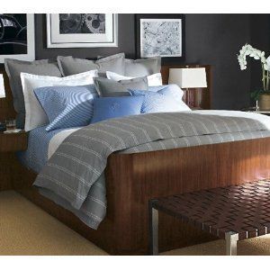 Ralph Lauren Jermyn Street Grey Stripe 3pc King Duvet Set (Comforter