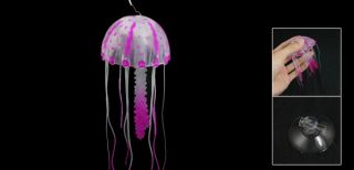 Aquarium Fish Tank Emulational Jellyfish Decoration Magenta Clear