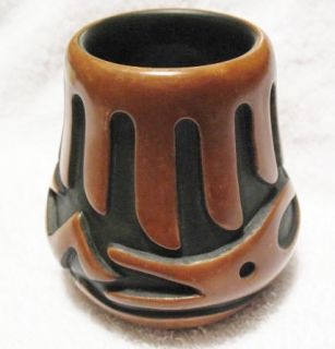 Jemez Pueblo Indian Pottery Avanyu Vase by Carol Loretto