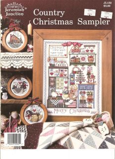 Jeremiah Junction Cross Stitch Book Country Christmas Sampler
