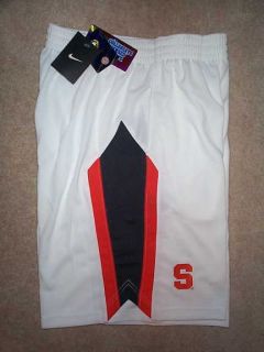 Syracuse Orange Stitched Sewn Lacrosse White Jersey Shorts L