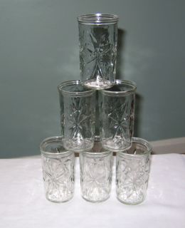   Anchor Hocking Retro Atomic Starburst Ball Jelly Juice Glasses Clear