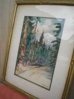Jerome Klapka 1916 California Redwoods Watercolor