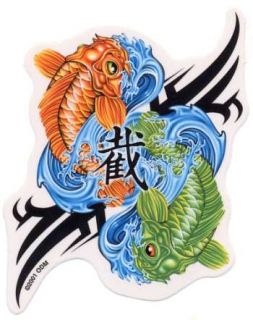 Pair 2 Lucky Koi Yin Yang Stickers Decals for Car