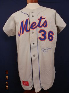 Jerry Koosman 1974 New York Mets 36 Autographed Game Used Road Jersey