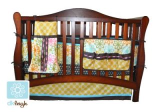 Must See 10pc Vintage Floral Crib Bedding Set Cream Teal