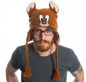 Tom and Jerry Brown Knit Plush Beanie