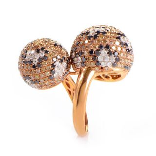 18K Rose Gold Multi Diamond Spheres Ring