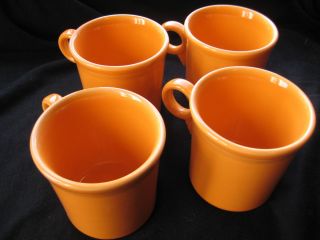  Tangerine Mug Set of 4 Homer Laughlin Replacement Tom Jerry Mug