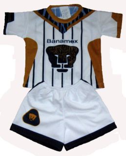 Pumas Soccer Mexico Baby Uniform Jersey Shorts SIZE0 1
