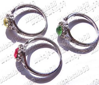  fashion 50pcs Colorful CZ Zirconia vintage silver p Ring NEW jewelry