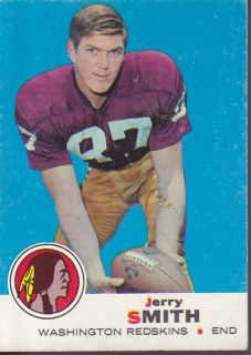 1969 Topps Football Jerry Smith 45 Washington Redskins Take A Look at