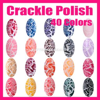 Nail Art 40 Colors Crackle Nail Polish Varnish Shatter Cracking 18ml