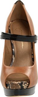 New Jessica Simpson Womens Ely Mary Jane Pump Shoes Tan Lima Leather