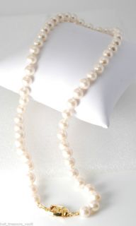  Monet Off White Glass Pearl Strand Necklace Jewelry Box Clasp
