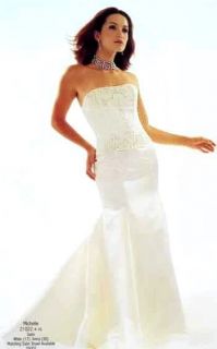 Jessica McClintock White Beaded Mermaid Wedding Gown Size 4
