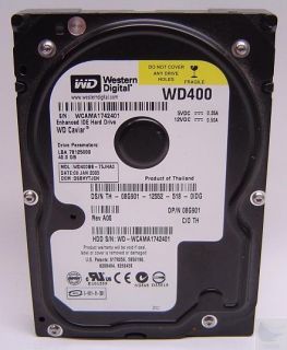 Western Digital WD400BB 75JHA0 40GB IDE Hard Drive