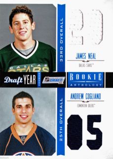 11 12 ANTHOLOGY JAMES NEAL ANDREW COGLIANO 2 CL DUAL QUAD JERSEY DRAFT