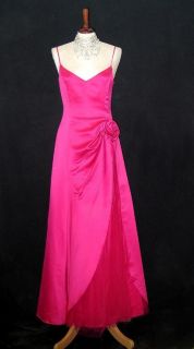 Jessica McClintock Fuchsia Rose Satin Tulle Dress Gown Size 10
