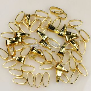  Gold Plated Snap on Bail Loops Pendant Bails Jewelry Findings