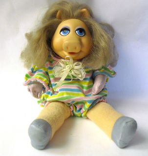  Miss Piggy Plush Doll in Romper Jim Henson Muppets Toy So Cute