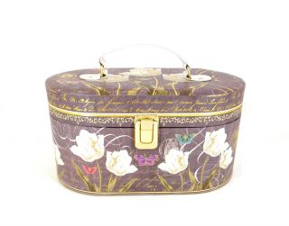  Coastal Design Kathryn White Floral Jewelry Box / Cosmetic Travel Case