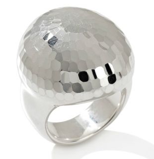 La Dea Bendata Diamond Cut Oval Dome Sterling Silver Ring Size 5 $45