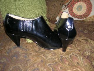 Circa Joan Davis Black Patent Leather Ankle Boots Size 7 5 New