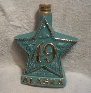 Jim Beam State Alaska Star Whiskey Decanter Bottle