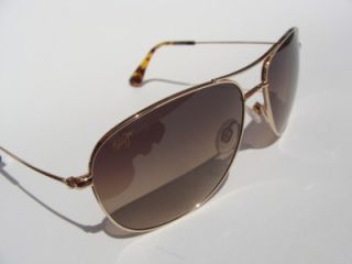 Maui Jim Polarized Titanium Sunglasses MJ 247 Gold New Authentic