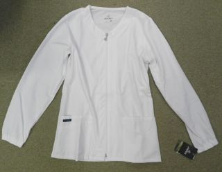 Jockey 2251 Womens Zipper Warm Up Medical Uniform Scrub Jacket White