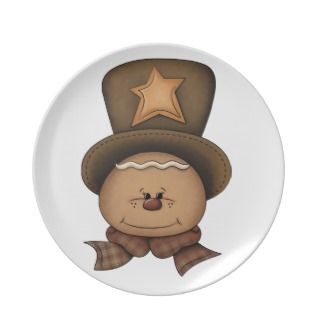 Gingerbread Man Christmas Plate 