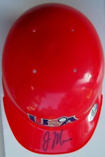 JOE MAUER Rookie Signed Red Team USA Baseball Mini Helmet Auto Just SP