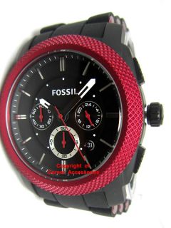 FS4658 New Fossil Mens Watch Black Band Chronograph Date