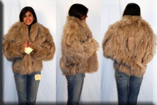New Wheat Fox Fur Jacket 10 12 L Efurs4less