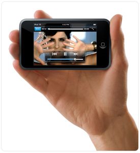 The iPod touch responds to your movements; turn it sideways and your