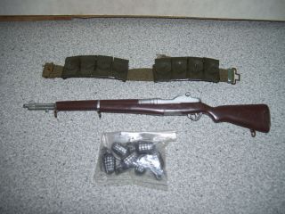Vintage GI JOE M 1 Rifle Green Ammo Belt 6 Grenades HASBRO Accessories