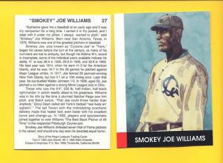 Negro League Star 27 Smokey Joe Williams Chicago AG