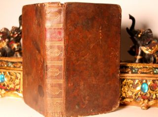 1828 RARE Old Antique Book Beautiful Vellum Leather Library Lot
